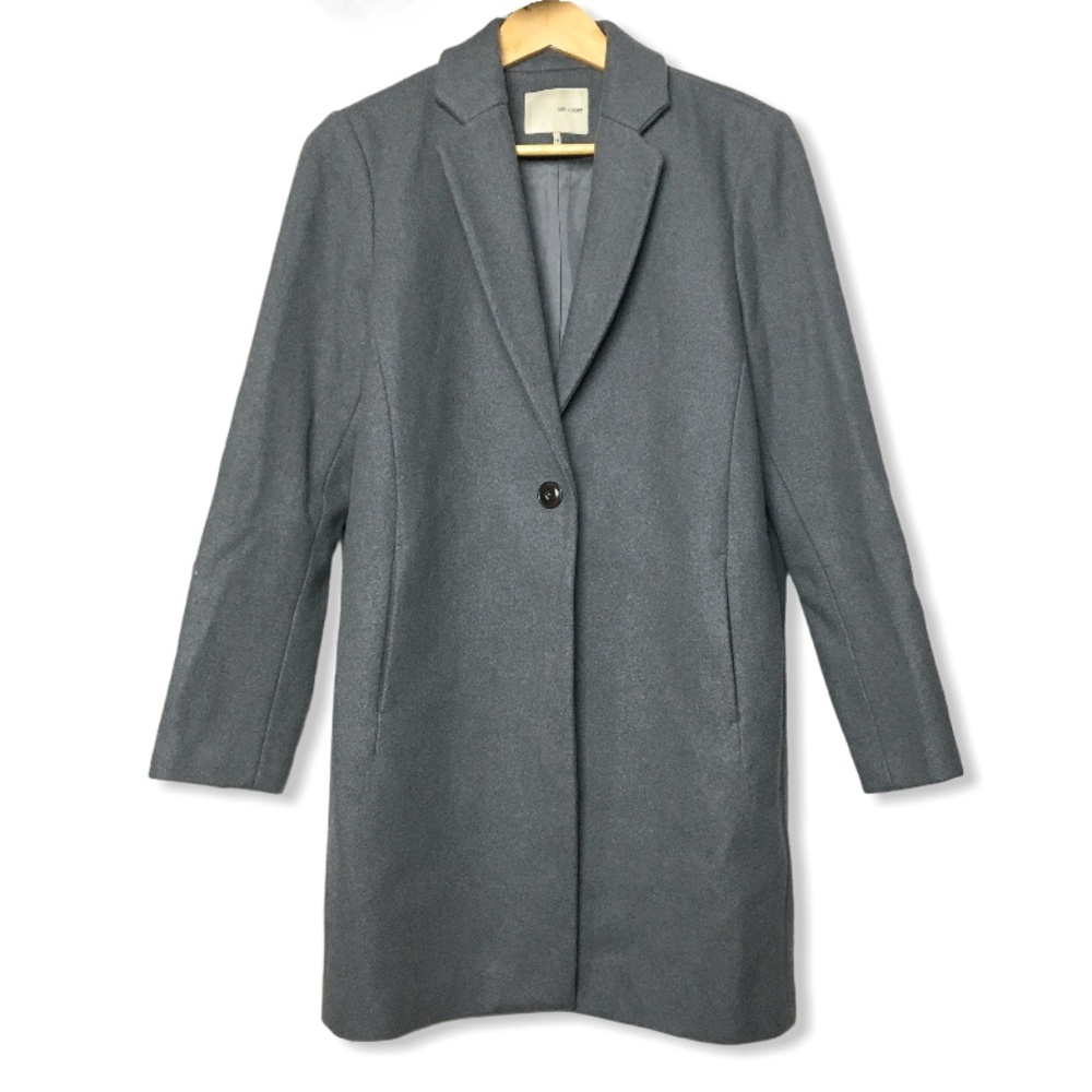 OAK + FORT Wool Single-Button Blazer Grey | Medium